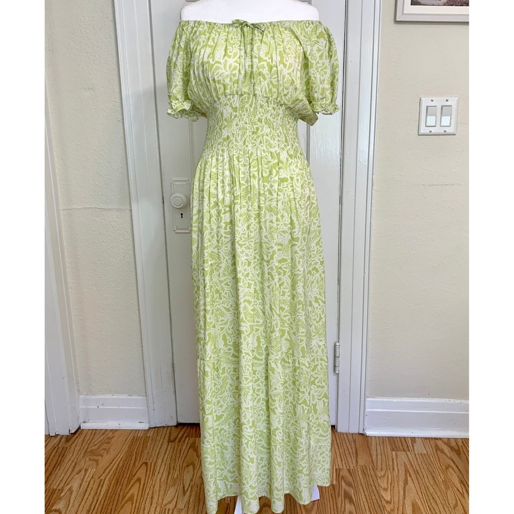 Anthropologie Kindred Tiered Maxi Dress Paisley Smocked Waist Large Cottagecore - Picture 13 of 16